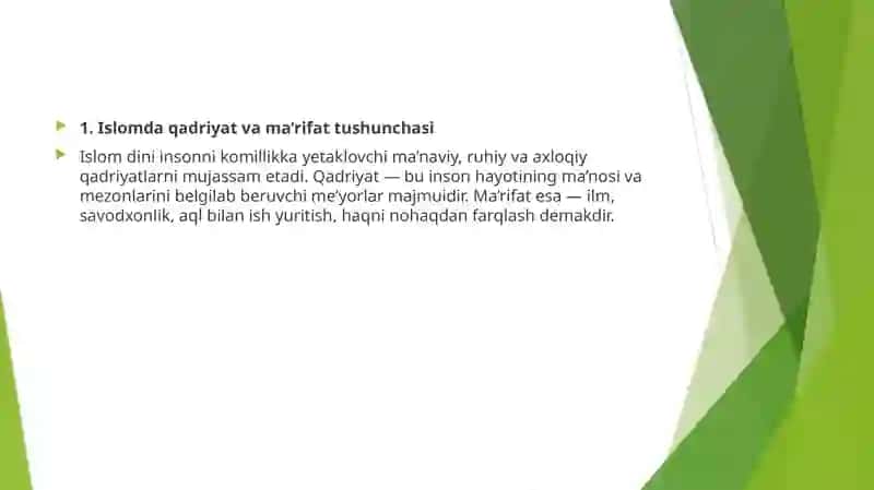 Islom qadriyatlari va ma’rifatining hozirgi davrdagi ahamiyati 3
