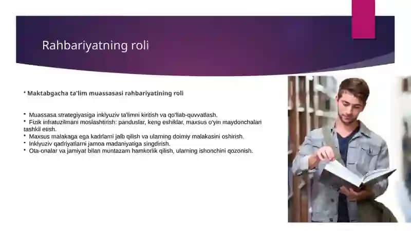Imkoniyati cheklangan bolalarni inklyuziv ta'limga jalb etish Rahbariyat va pedagoglarning roli 3