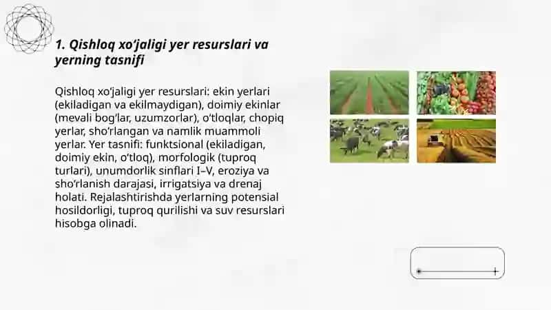 Qishloq xoʻjaligi ishlab chiqarishining tabiiy resurslari potentsiali 3