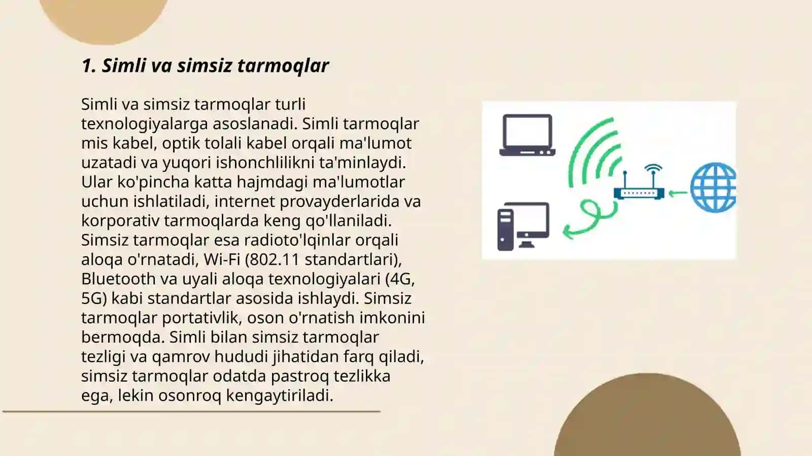 Simli va simsiz texnologiyalar 3