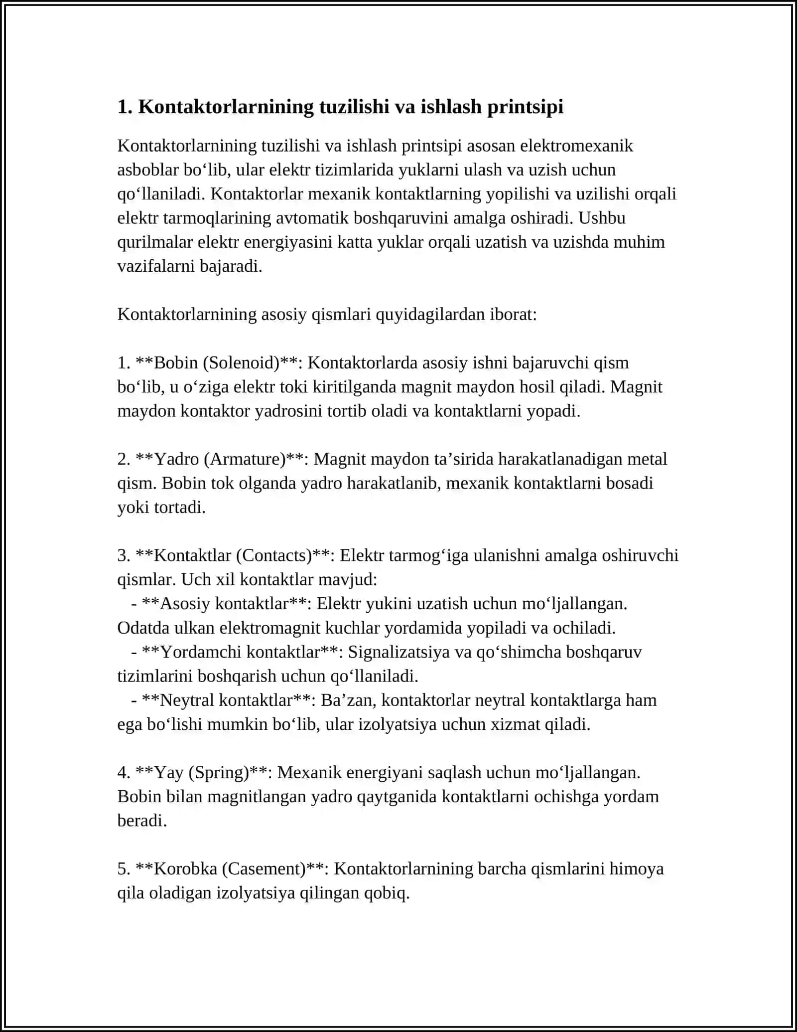 KONTAKTORLAR VA MAGNITLI ISHGA TUSHIRUVCHI QURILMALAR 3