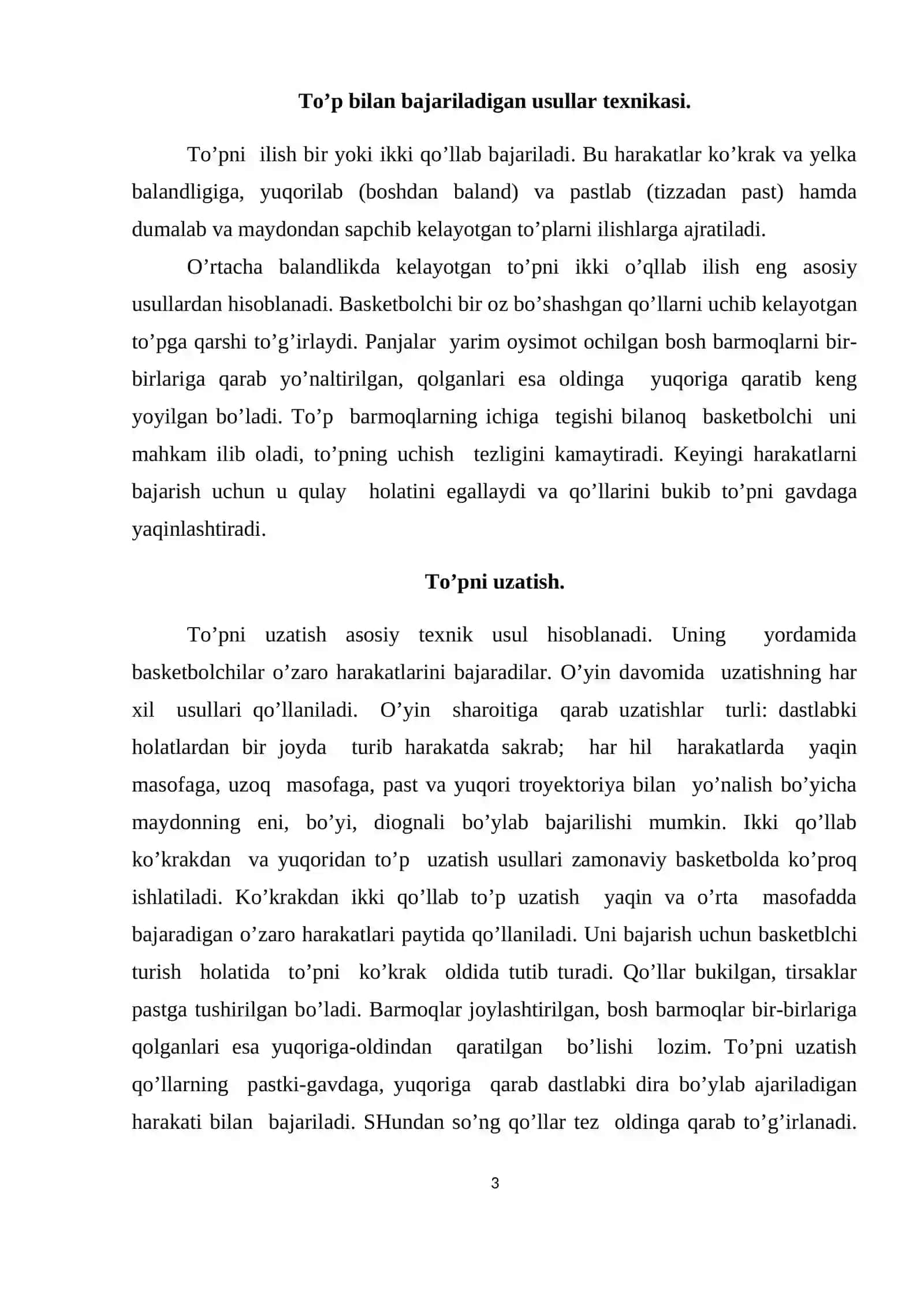 Basketbol o`yinida to`pni boshqarish texnikasi o`rgatish 3