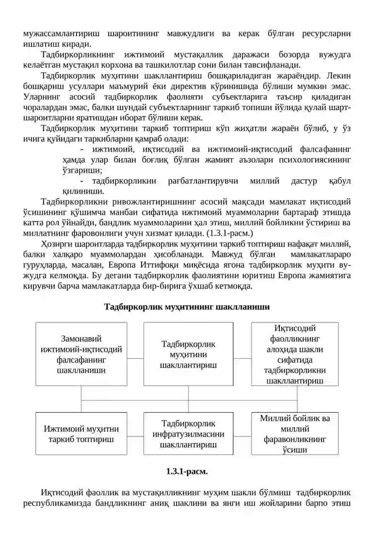 Кичик бизнес ва тадбиркорлик муҳити 3