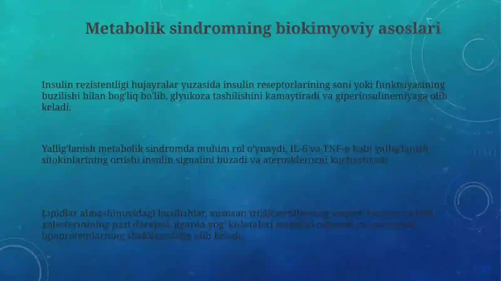 Metabolik sindromning biokimyoviy asoslari 3