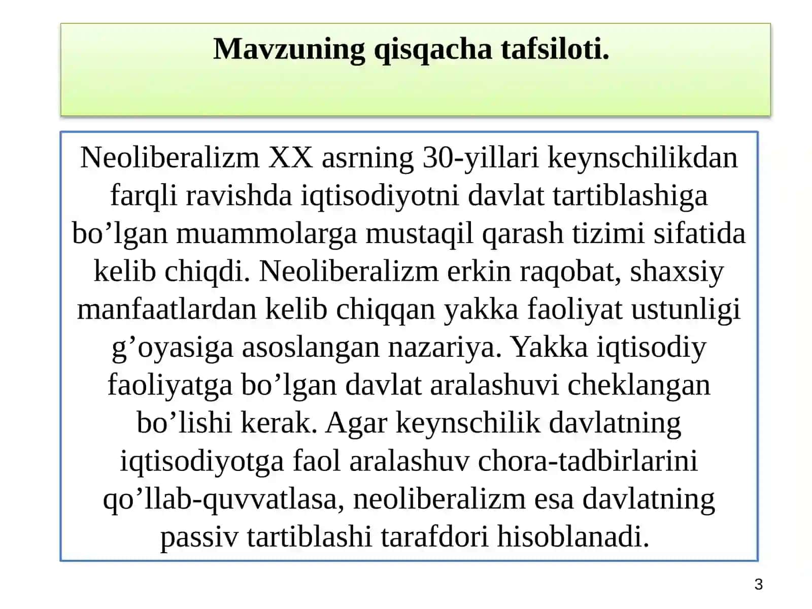 Neoliberalizm va Ijtimoiy Bozor Xo’jaligi 3