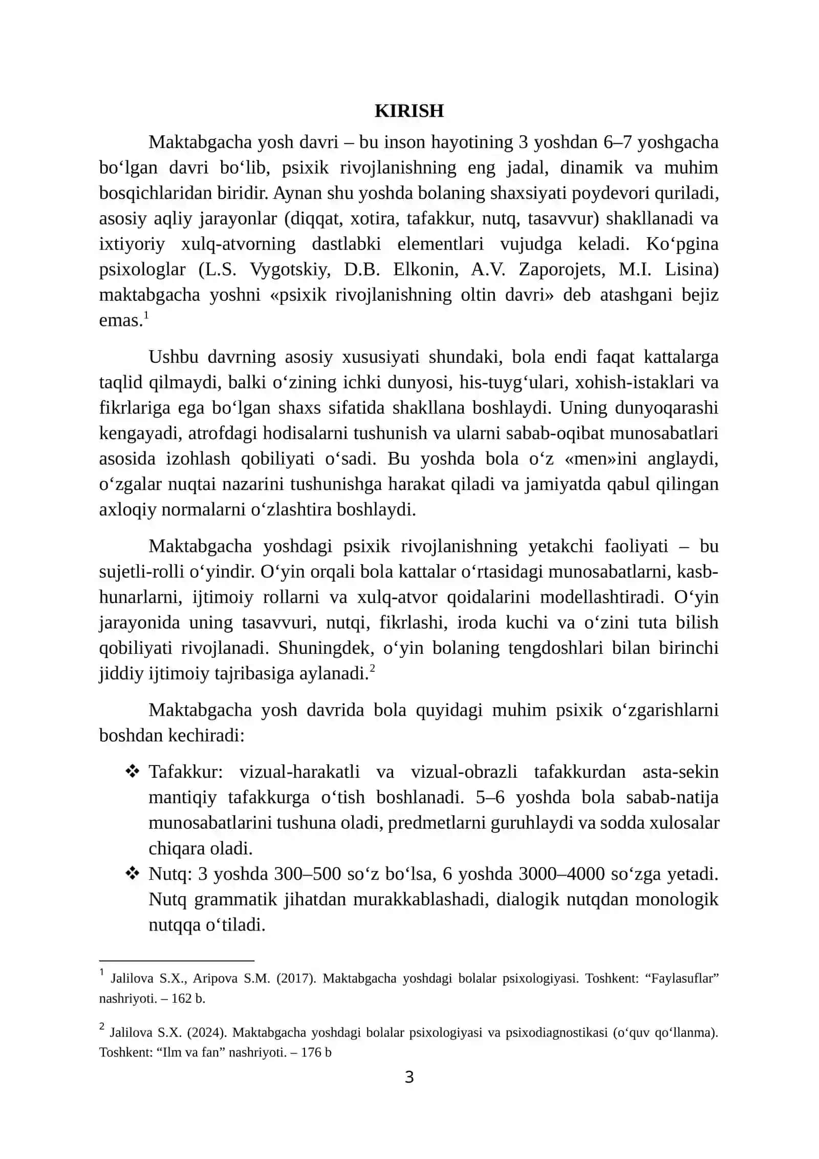 Maktabgacha yosh davrida psixik rivojlanish xususiyatlari. REFERAT 3
