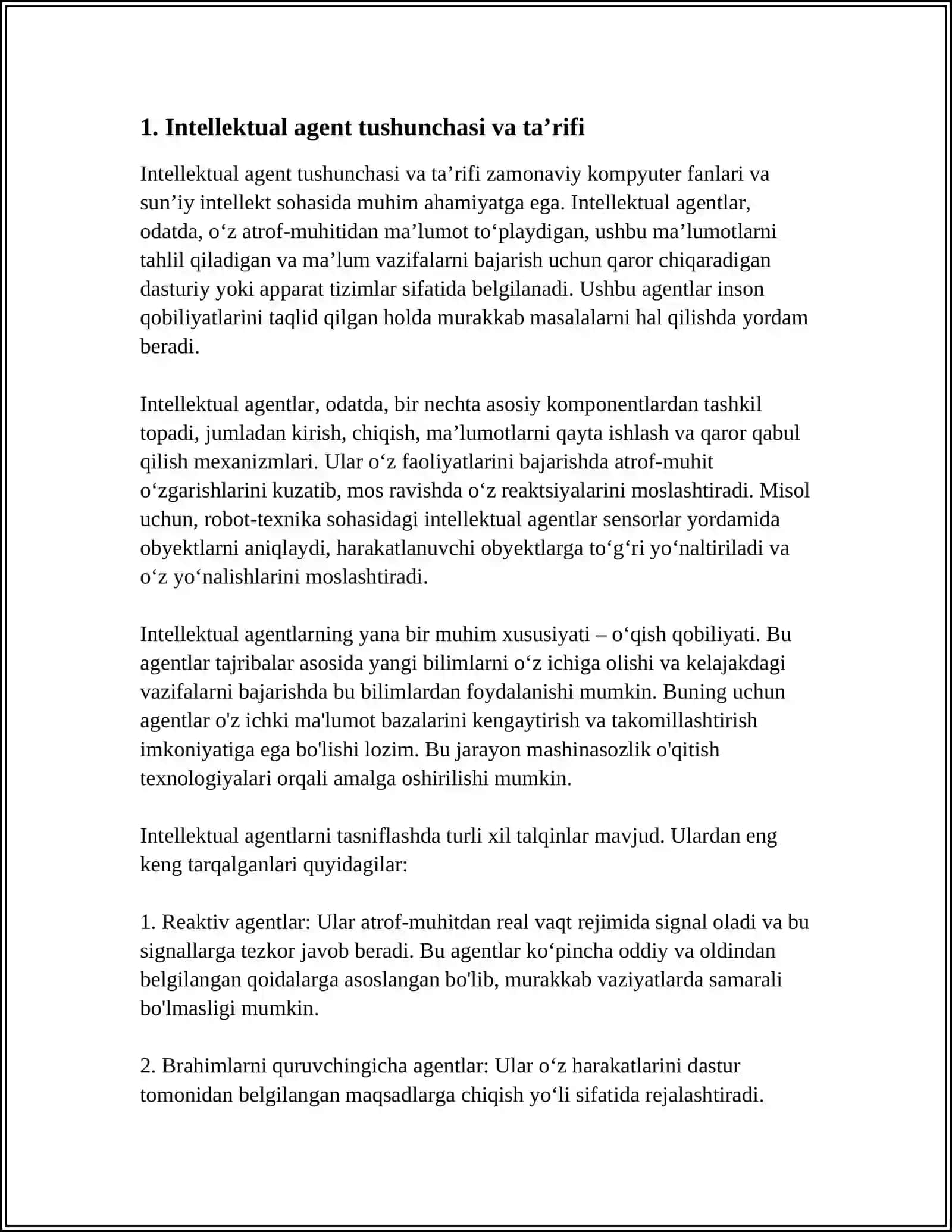 INTELLEKTUAL AGENT TUSHUNCHASI VA UNING ASOSIY KOMPONENTLARI 3