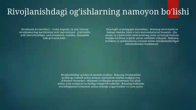 Psixologik Va Pedagogik Kuzatishlar Va Bolalar Rivojlanishida Oğishlarni Korreksiyalash Usullari 3