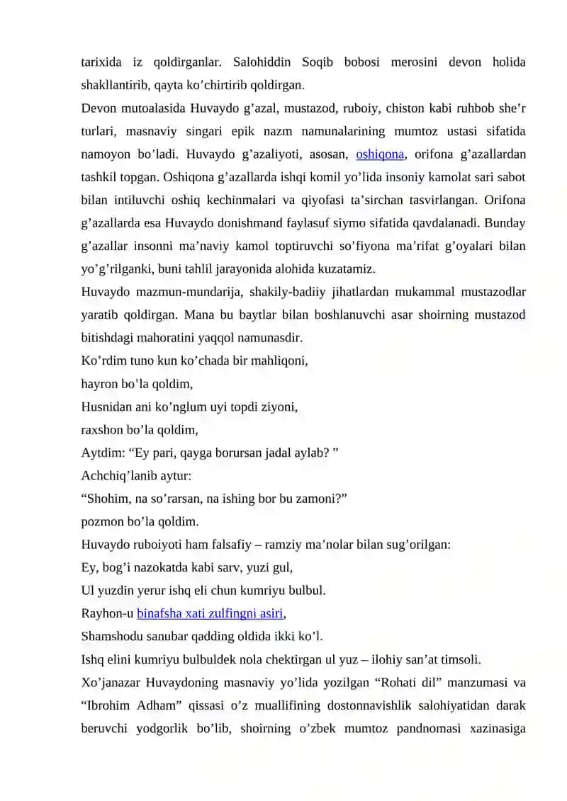 HUVAYDONING "IBROHIM ADHAM QISSASI VA UNDAGI TIMSOLLARNI TAVSIFLASH 3