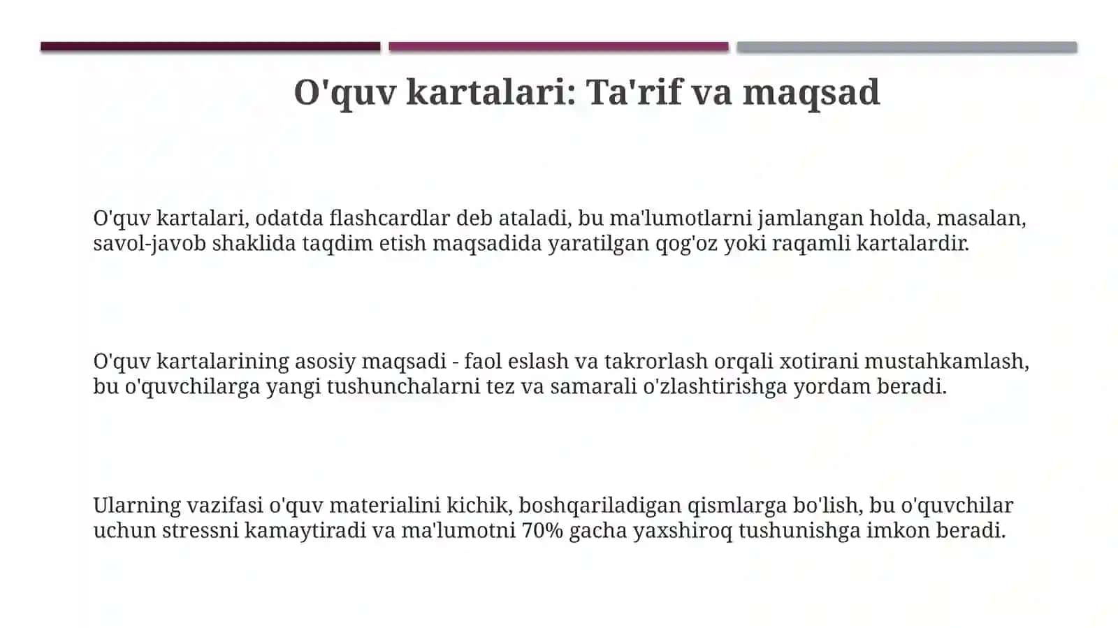 Oʻquv kartalari va ularning turlari 3