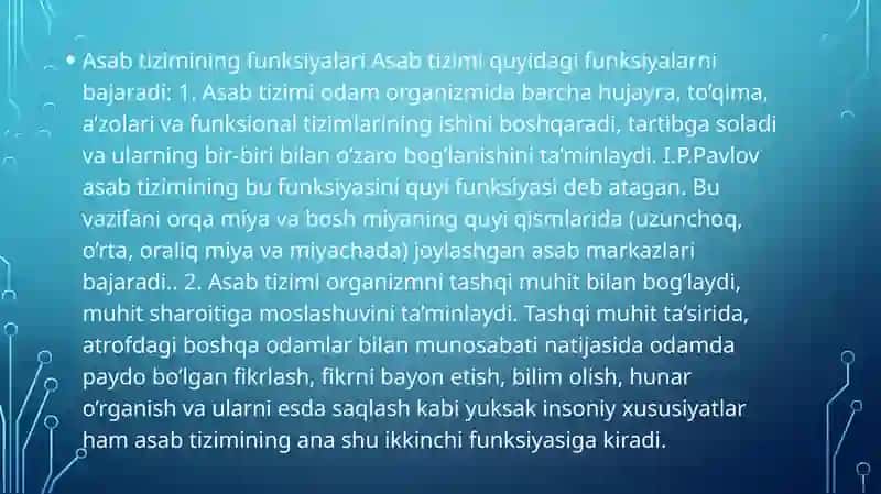 Asabmarkazlarining o’ziga xosligi 3
