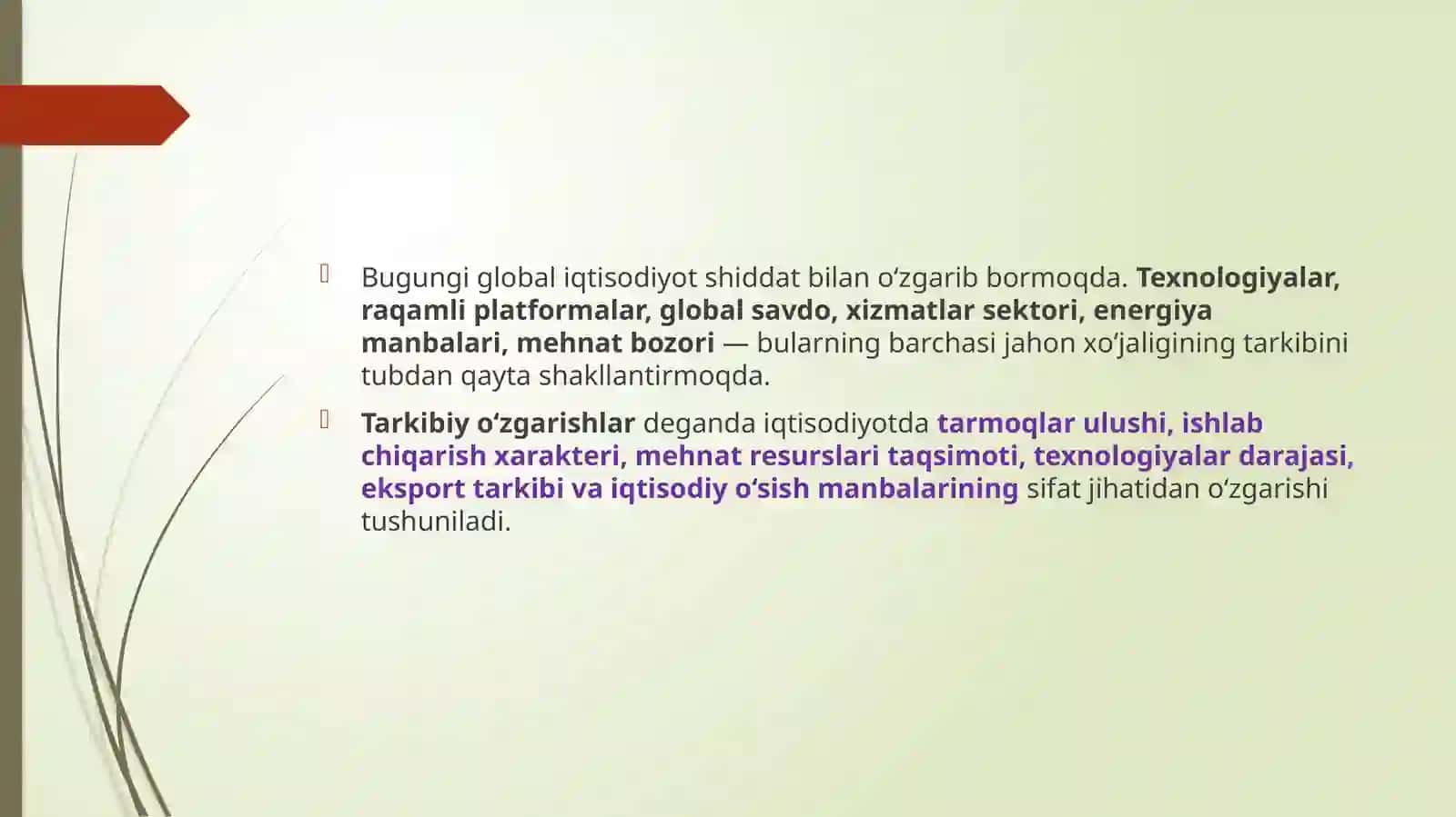 Jahon xo‘jaligidagi tarkibiy o‘zgarishlar 3