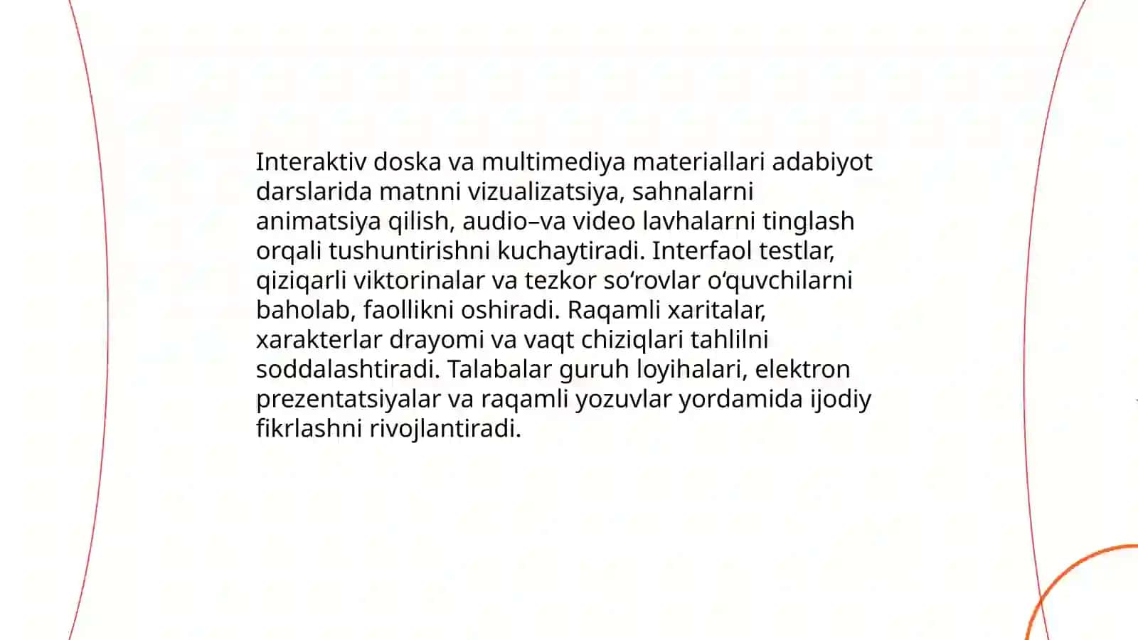 Adabiyot darslarida innovatsion texnologiyalardan foydalanish usullari Oʻzbek adabiyoti 3