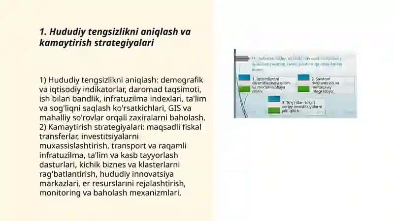 Hududiy tengsizlikni aniqlash va kamaytirish strategiyalari 3