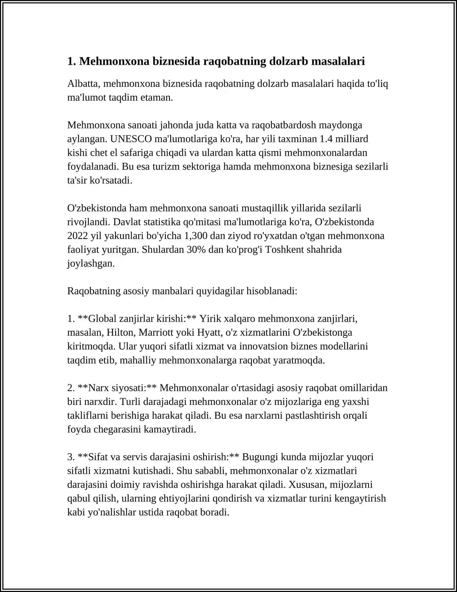 MEHMONXONA BIZNESIDAGI RAQOBAT STRATEGIYALARI 3