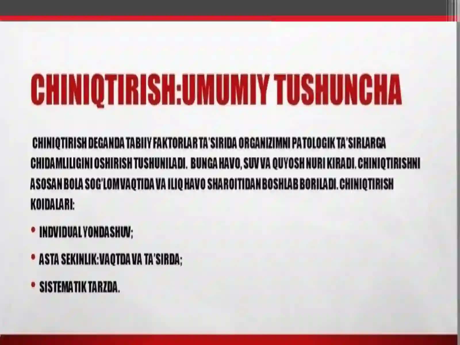 Sog`lom bolalarni chiniqtirish usullari 3
