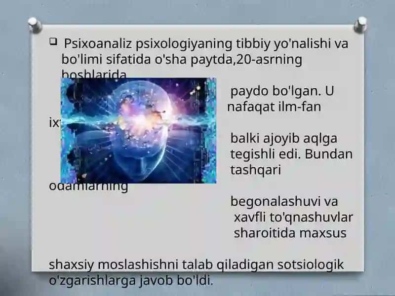Psixoanaliz ta’limoti va tibbiyotdagi o’rni 3