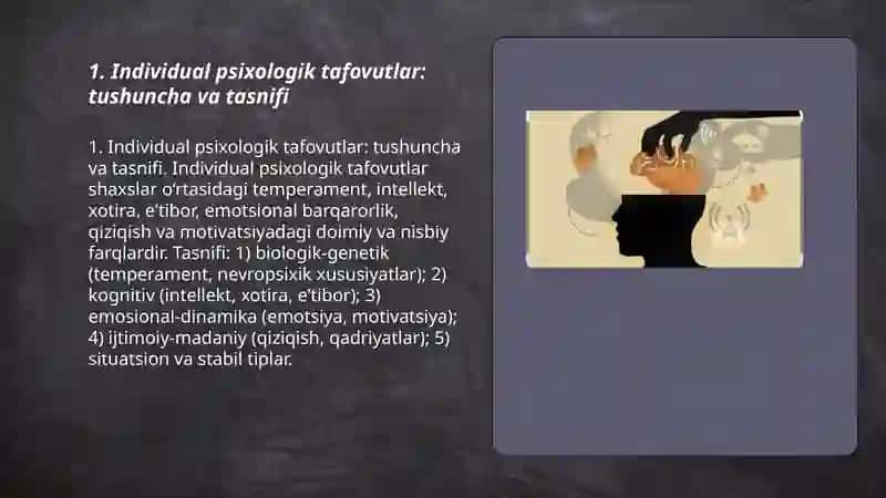Individual psixologik tafovutlarning umumiy va maxsus nazariyalari 3