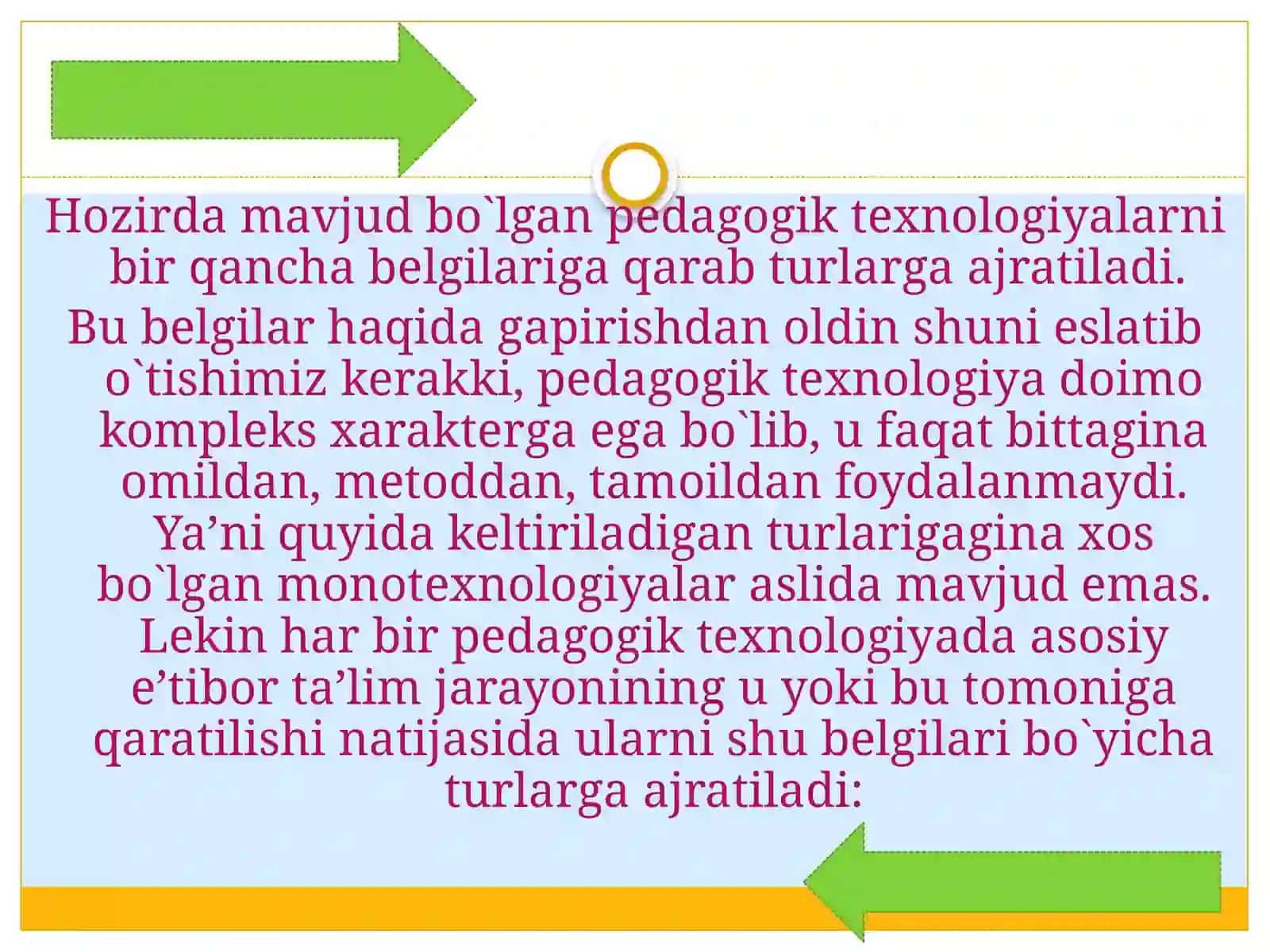 "Pedagogik texnologiya turlari va innovatsion ta'lim texnologiyalari" 3