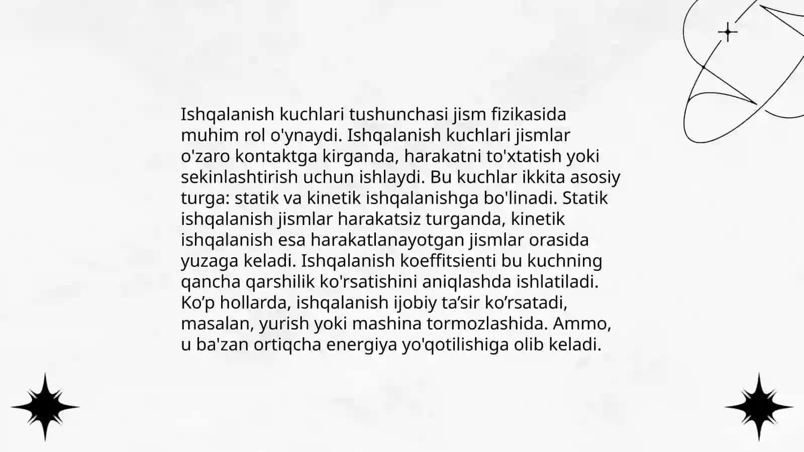 Ishqalanish va inersiya kuchlari 3