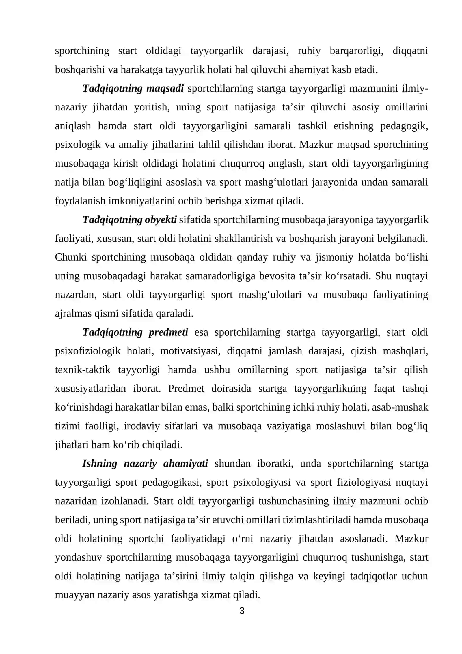 SPORTCHILARNING STARTGA TAYORGARLIGI VA UNING NATIJAGA TASIRI 3