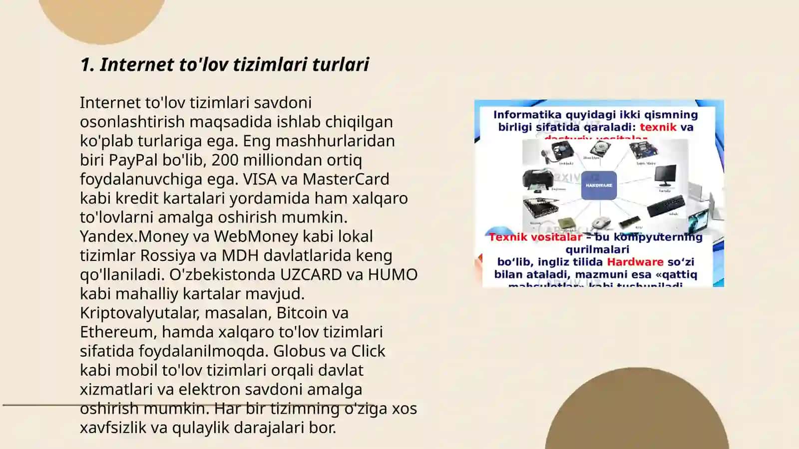 Internet to'lov tizimlari va ularning ishlash texnologiyalari 3