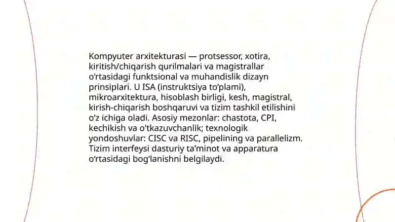 Kompyuter arxitekturasi va uning asosiy qismlari 3