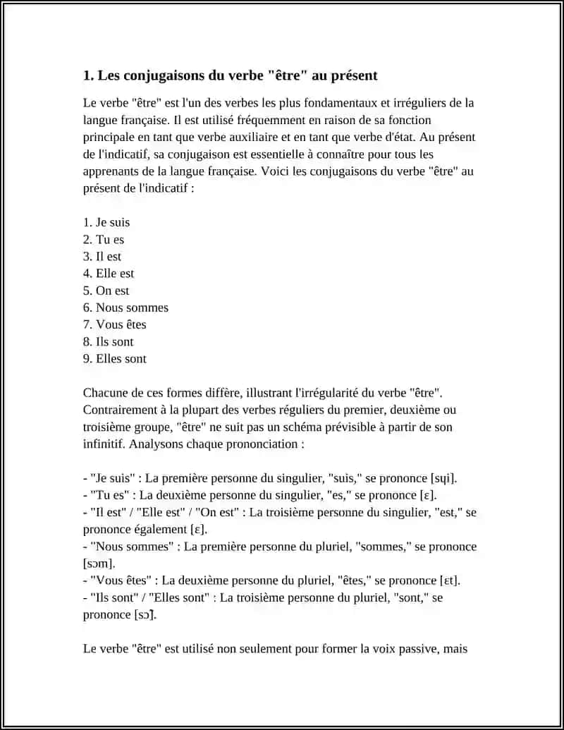 L'EMPLOI DU VERBE "ETRE" EN FRANCAIS 3