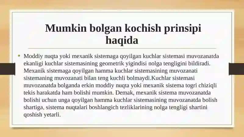 Mumkin bo'lgan kochish prinsipi 3