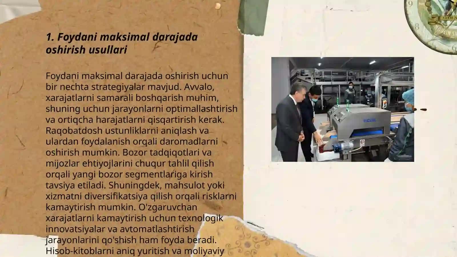 Foydani maksimal darajada oshirish usullari 3
