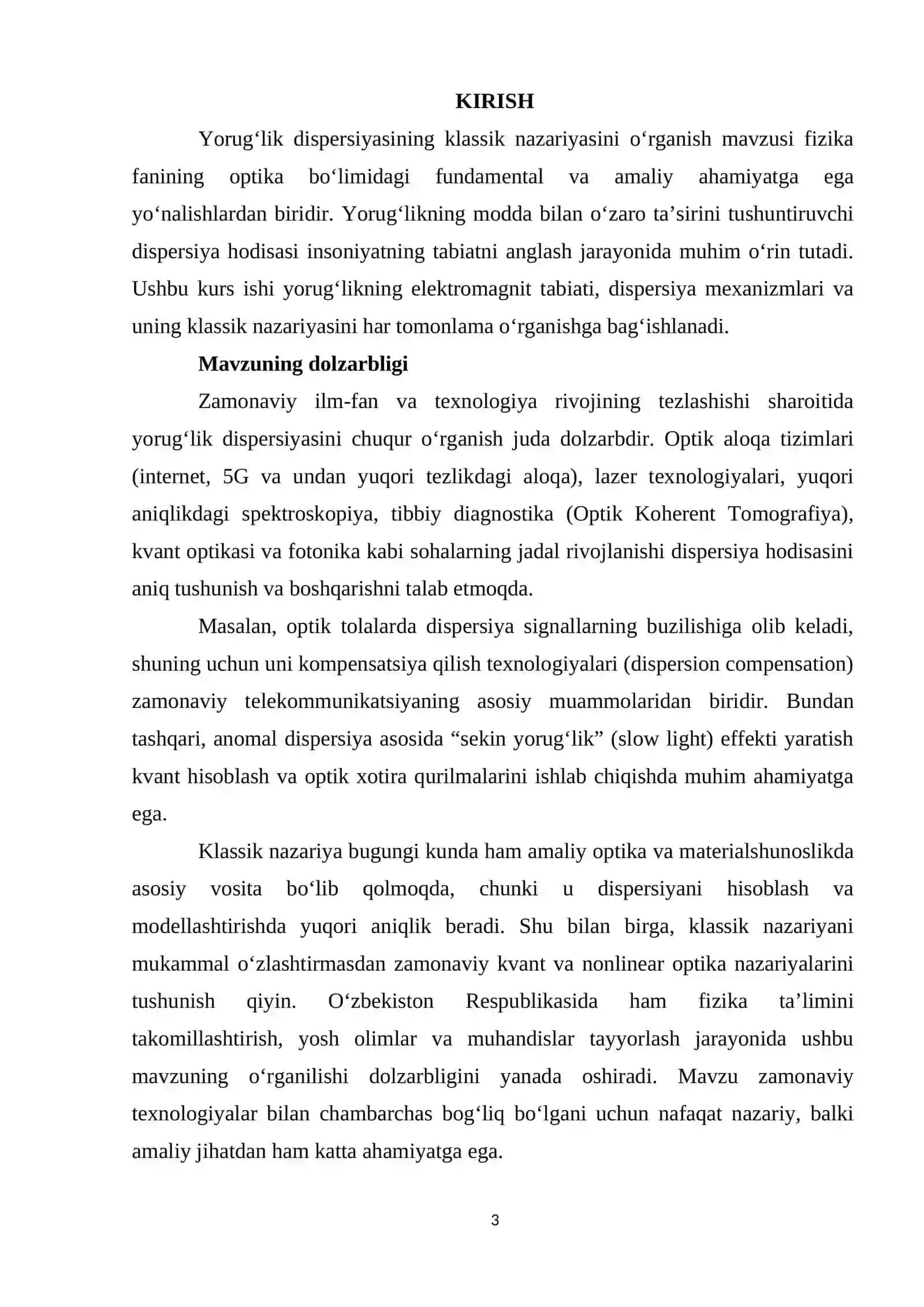 YORUG‘LIK DISPERSIYASINING KLASSIK NAZARIYASINI O‘RGANISH 3