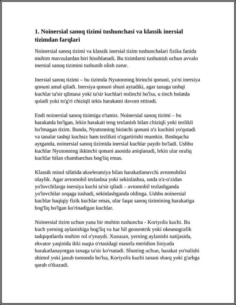 NOINERSIAL SANOQ TIZIMLARDAGI INERSIYA KUCHLARI 3