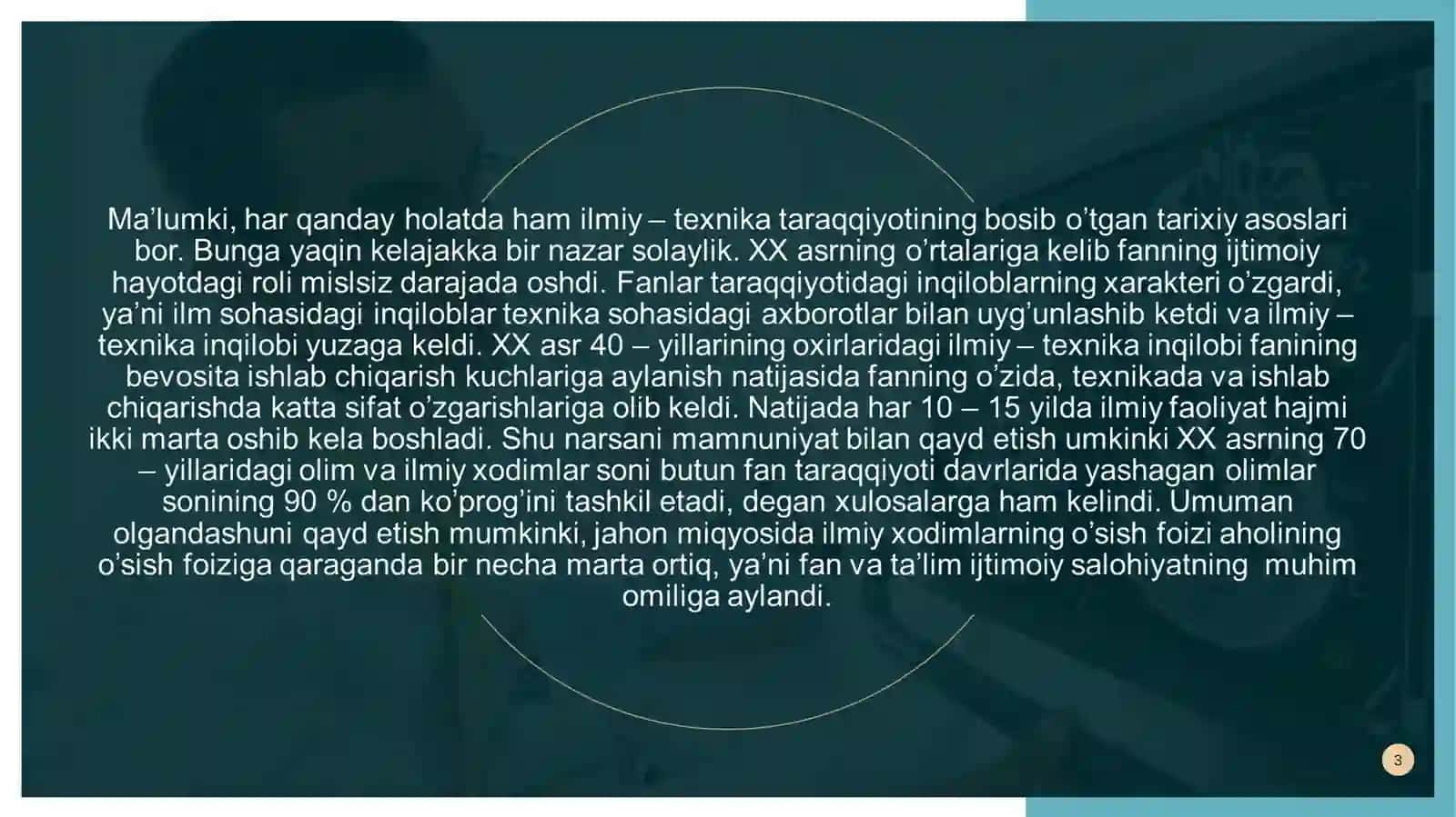 XX ASR-ILMIY TEXNIKA TARAQQIYOTI VA ILMIY TEXNIKA INQILOBIASRI 3