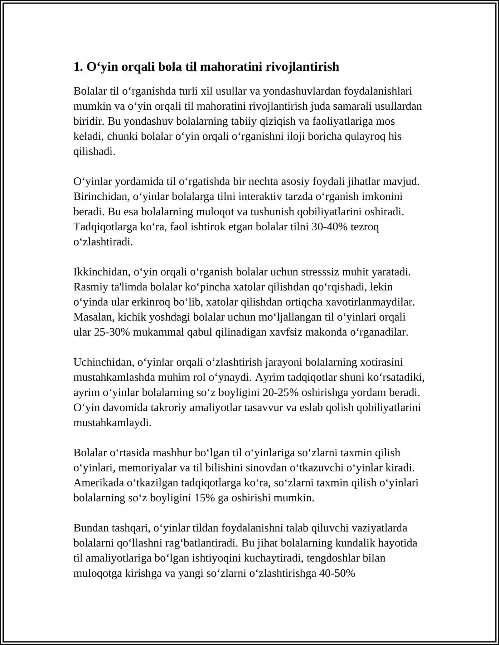 O‘YIN FAOLIYATINING BOLA RIVOJLANISHIDAGI AHAMIYATI 3