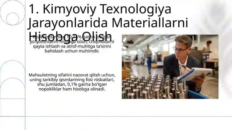 Kimyoviy Texnologiya Jarayonlarida Materiallar Balansi 3