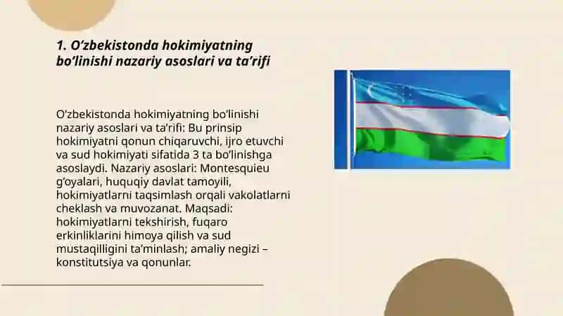 O’zbekistonda hokimiyatning bo’linish prinsipi 3