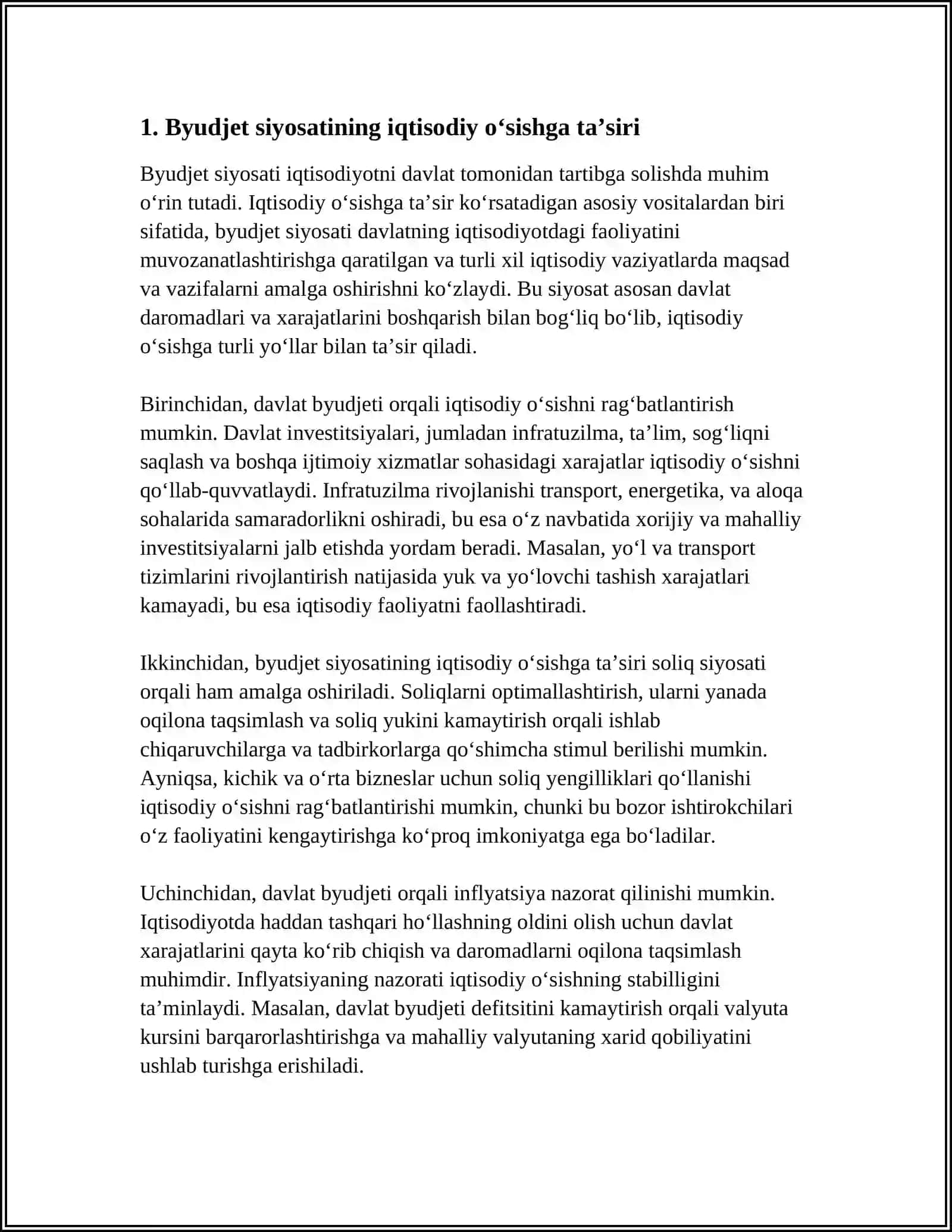 IQTISODIYOTNI DAVLAT TOMONIDAN TARTIBGA SOLISHNING BYUDJET-SOLIQ SIYOSATI VOSITALARI 3