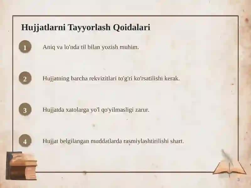 Ish Yuritish Hujjatlarining Namunalarini Tayyorlash: Qo'llanma 3