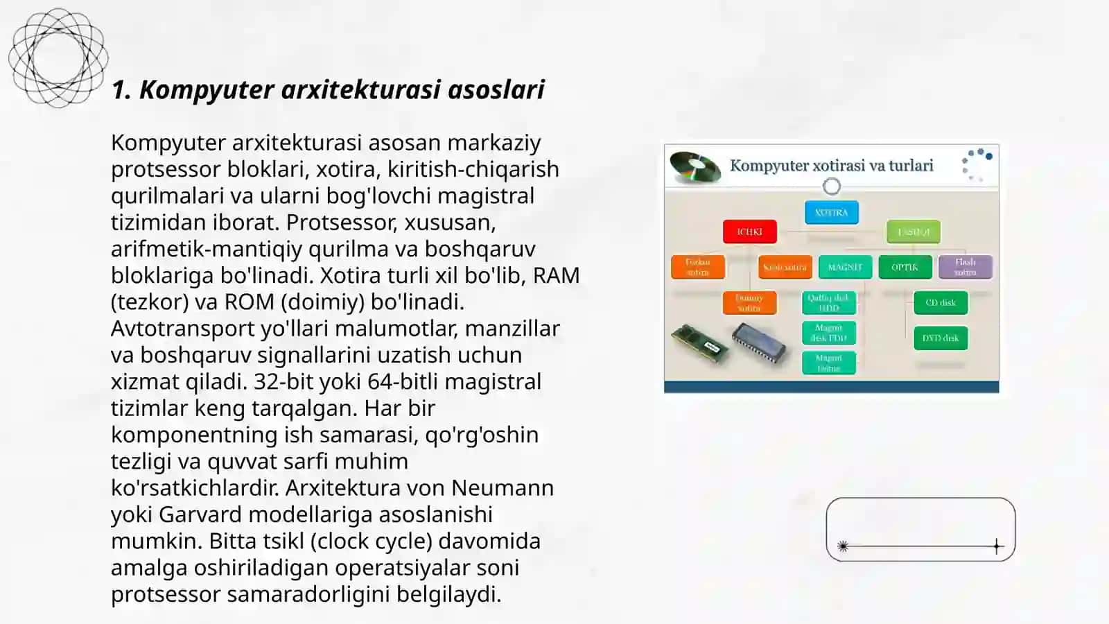 Kompyuter arxitekturasi va ishlash prinsiplari 3