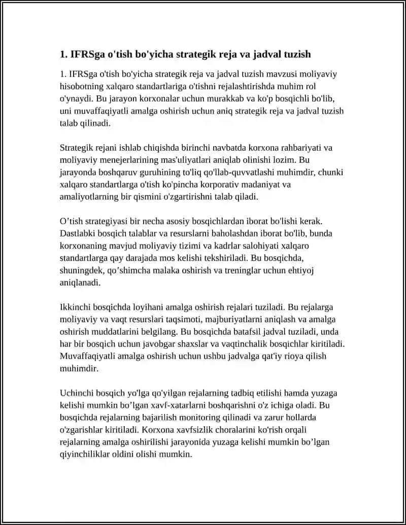 MOLIYAVIY HISOBOTNING XALQARO STANDARTLARIGA O'TISH BO'YICHA QO'SHIMCHA CHORA-TADBIRLAR 3