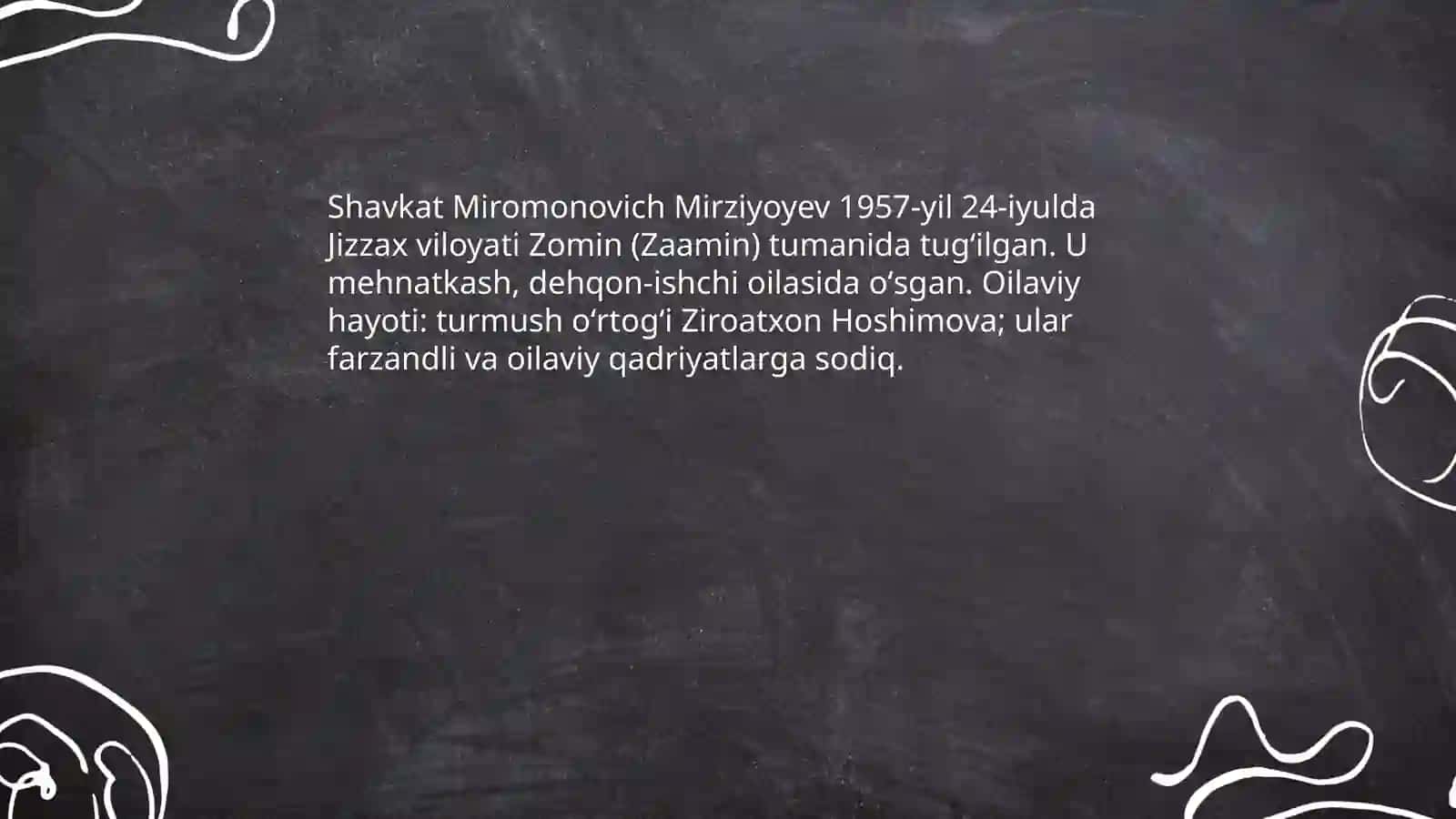 Shavkat Miromonovich Mirziyoyevning tugʻilishi va oilaviy tarixi 3