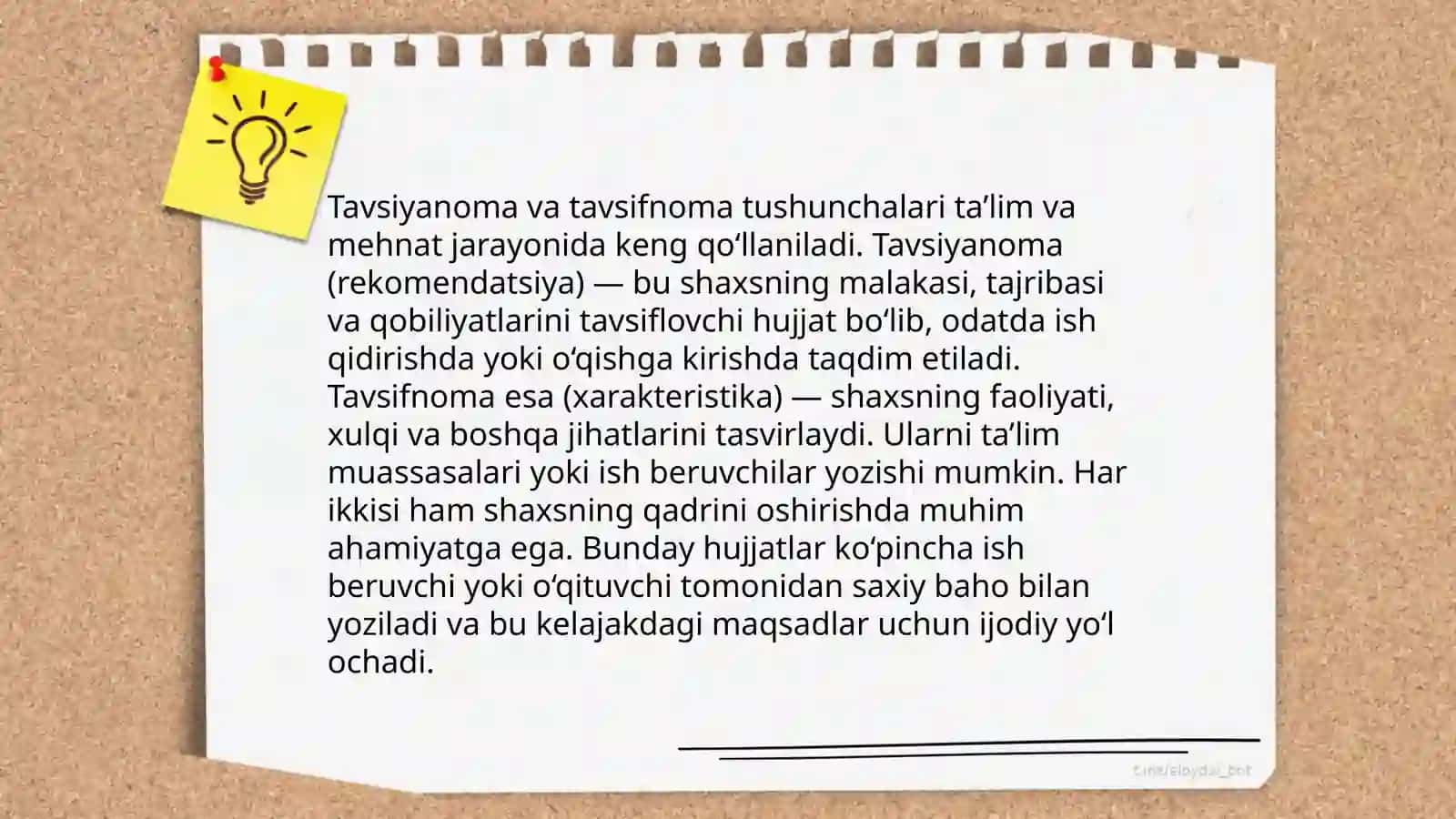 Tavsiyanoma va tavsifnoma yozish uslubi va oʻziga xos xususiyatlari 3