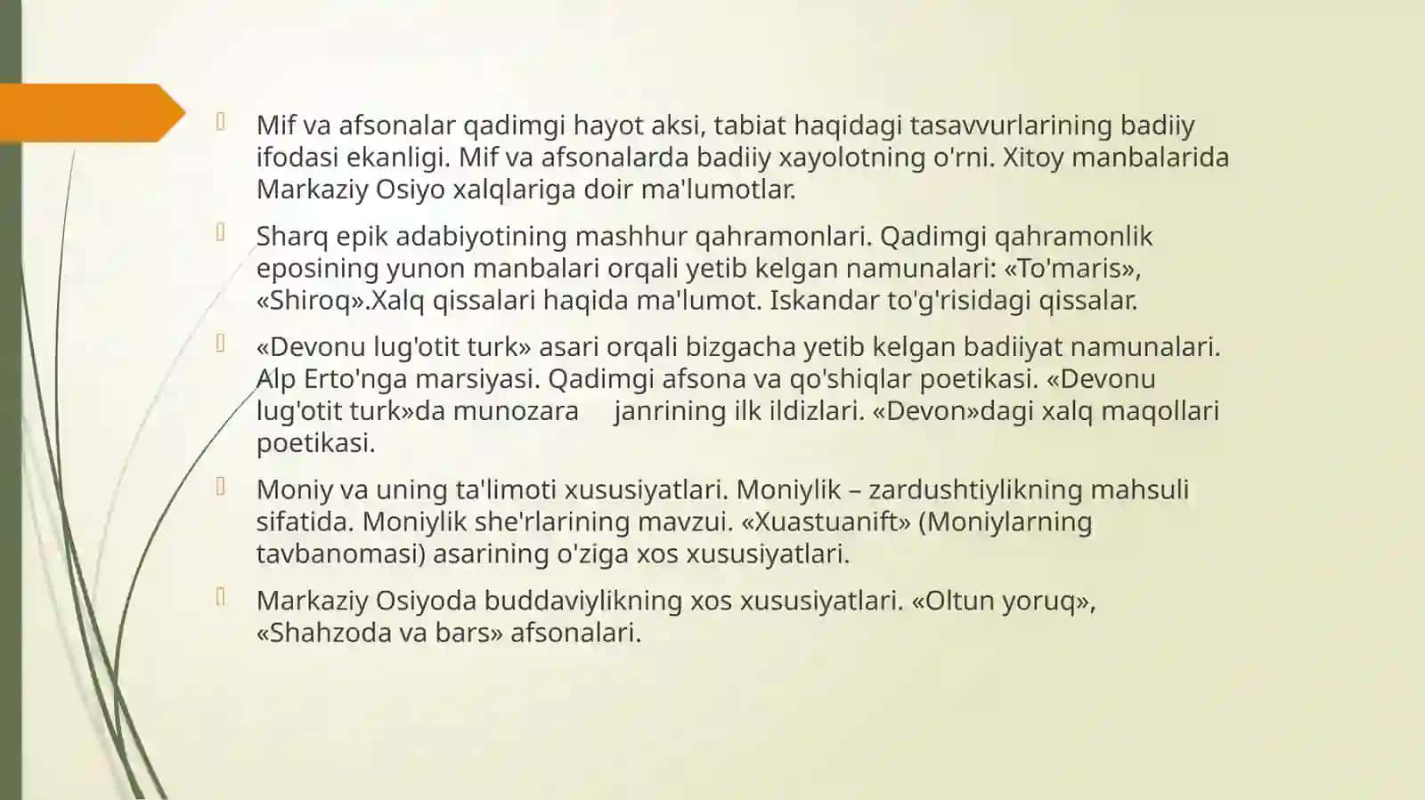 Qadimgi mif va afsonalarda adabiyotshunoslik.avestodagi adabiy-nazariy qarashlar. 3