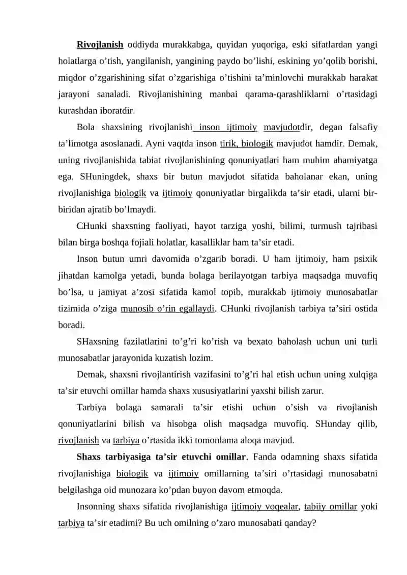 Shaxsning rivojlanishi, tarbiyasi va ijtimoiylashuvi 3