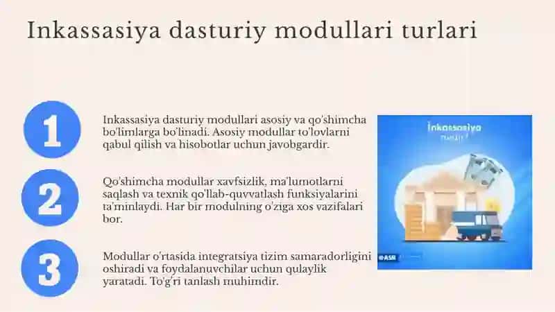 Inkassasiya dasturiy modullari va ularning vazifalari 3