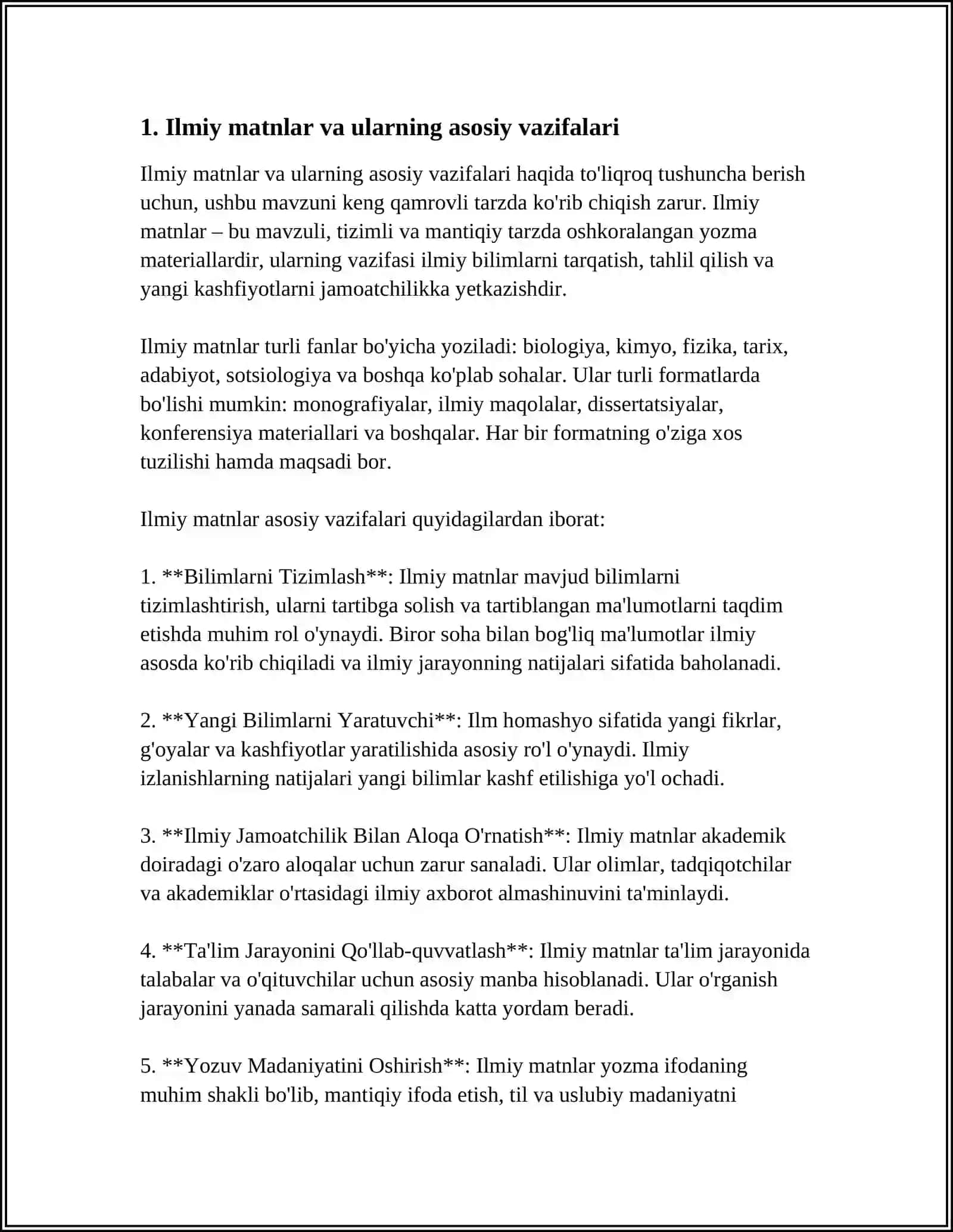 ILMIY MATNLARNING FUNKSIYALARI VA TURLARI 3