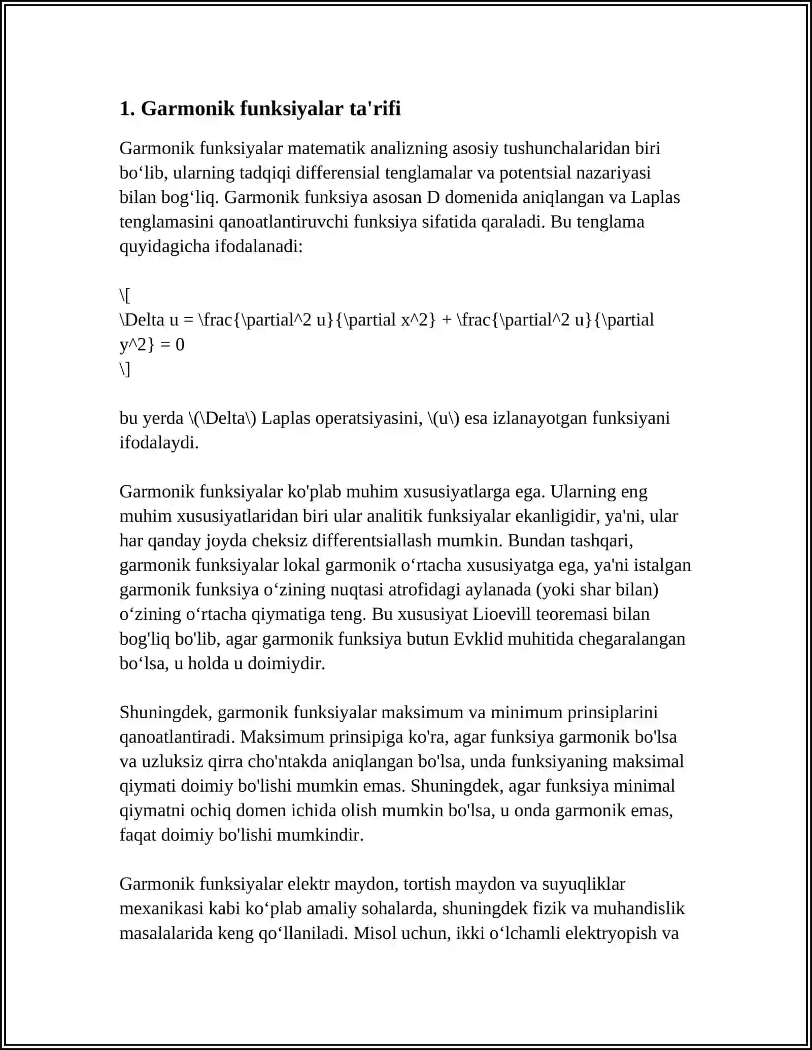 GARMONIK FUNKSIYALAR VA ULARNING XOSSALARIGA OID MISOLLAR 3