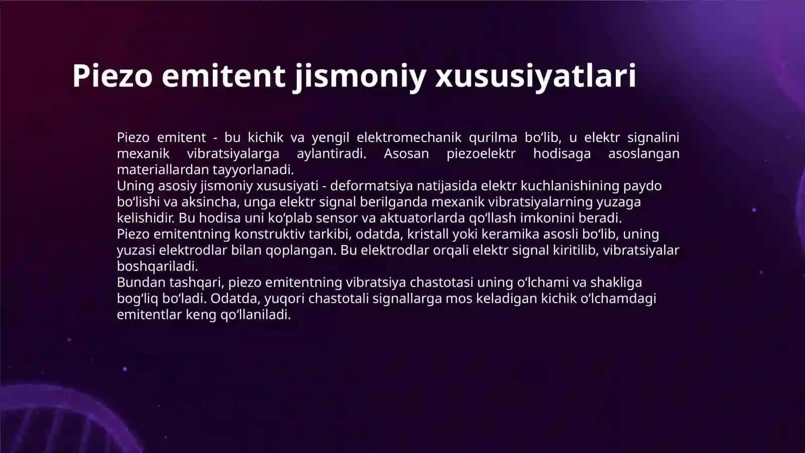PIEZO EMITENTNI BOSHQARING OHANGNI DAVOMIYLIKNI O'ZGARTIRISH 3