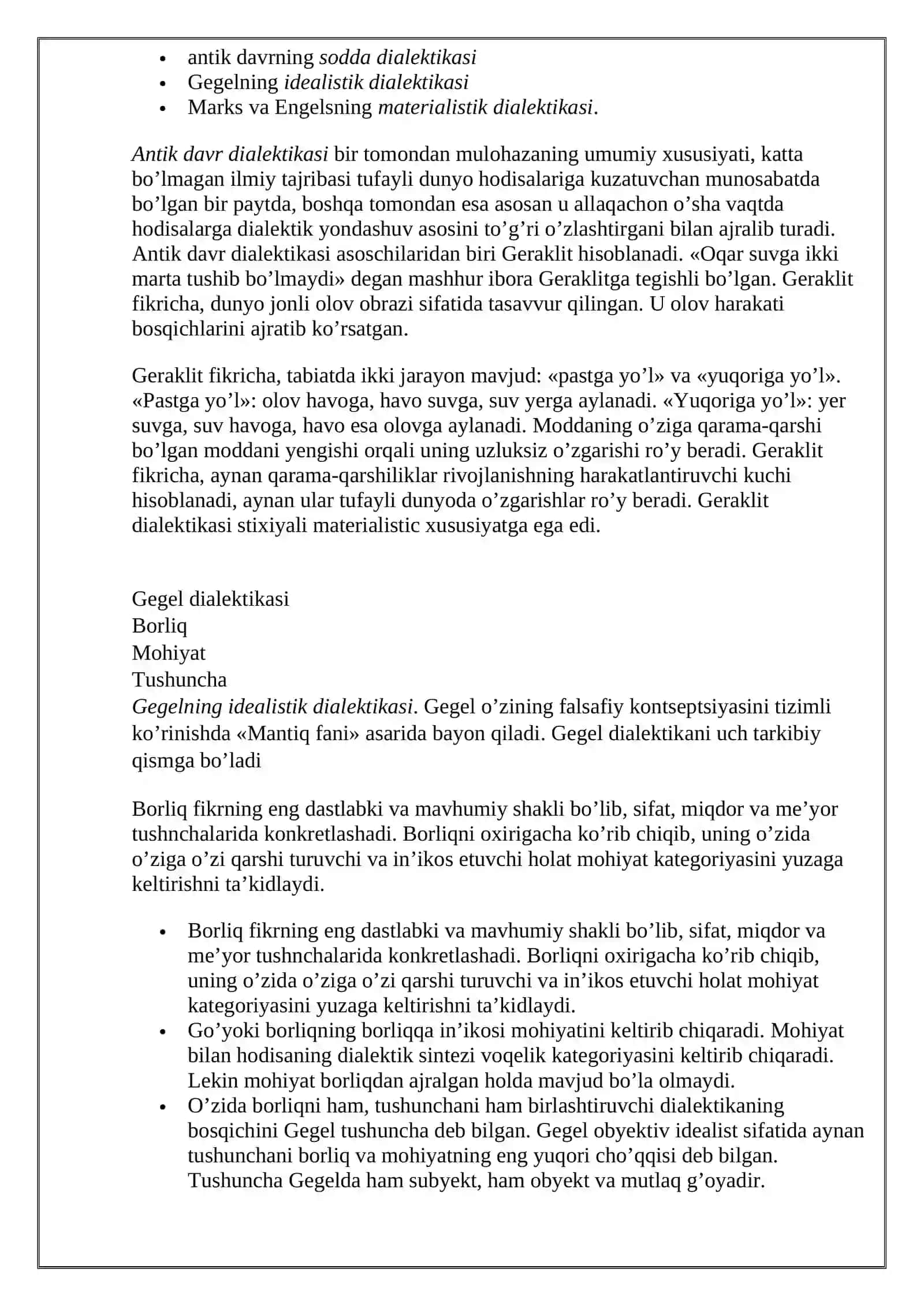 "Dialektika-rivojlanish haqidagi ta’limot" 3