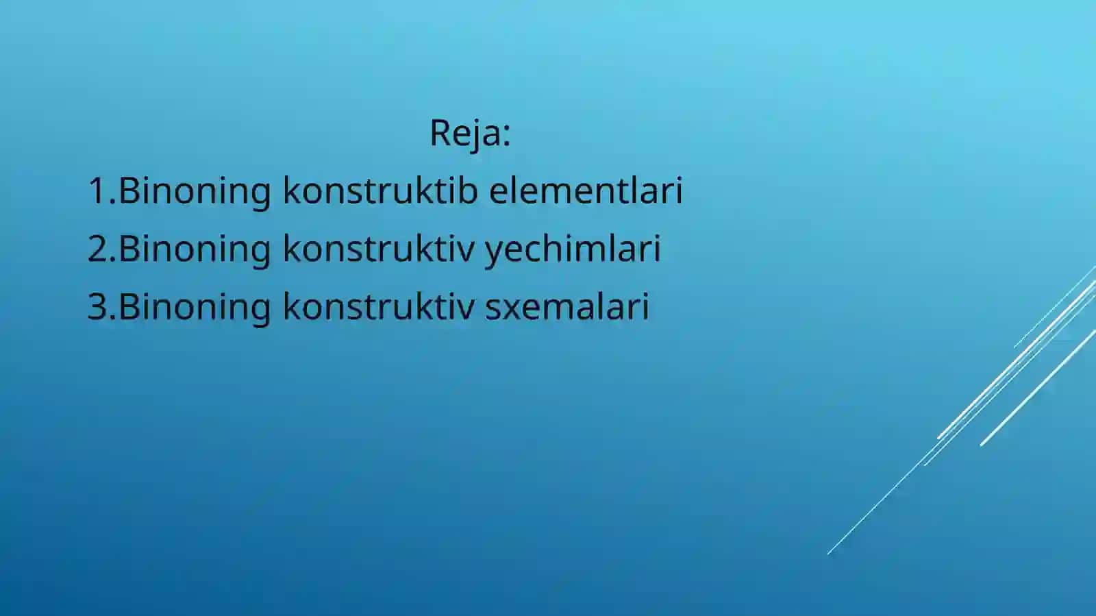 “Sanoat va fuqarolarni binolar arxitekturasi” fanidan amaliyot darsi 3